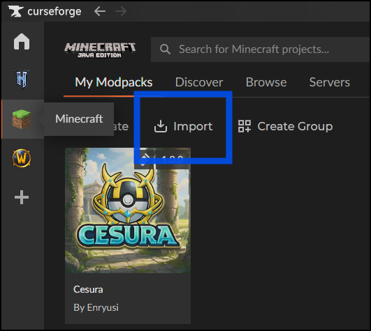 CurseForge Import